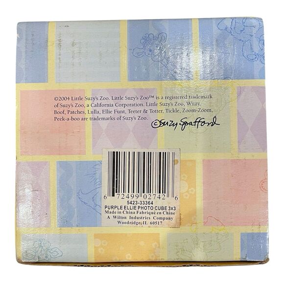 Little Suzys Zoo Baby Spinning Photo Cube - Purple & Grey with Baby Elephant - Picture 7 of 7